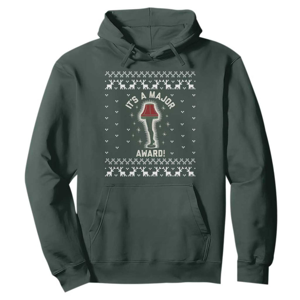Funny Christmas Movie Hoodie It's A Major Award Leg Lamp Ugly Gift TS10 Dark Forest Green Print Your Wear