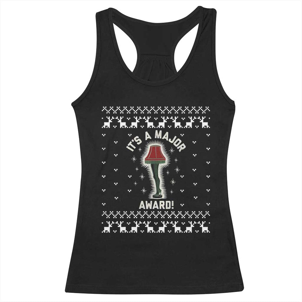 Funny Christmas Movie Racerback Tank Top It's A Major Award Leg Lamp Ugly Gift TS10 Black Print Your Wear