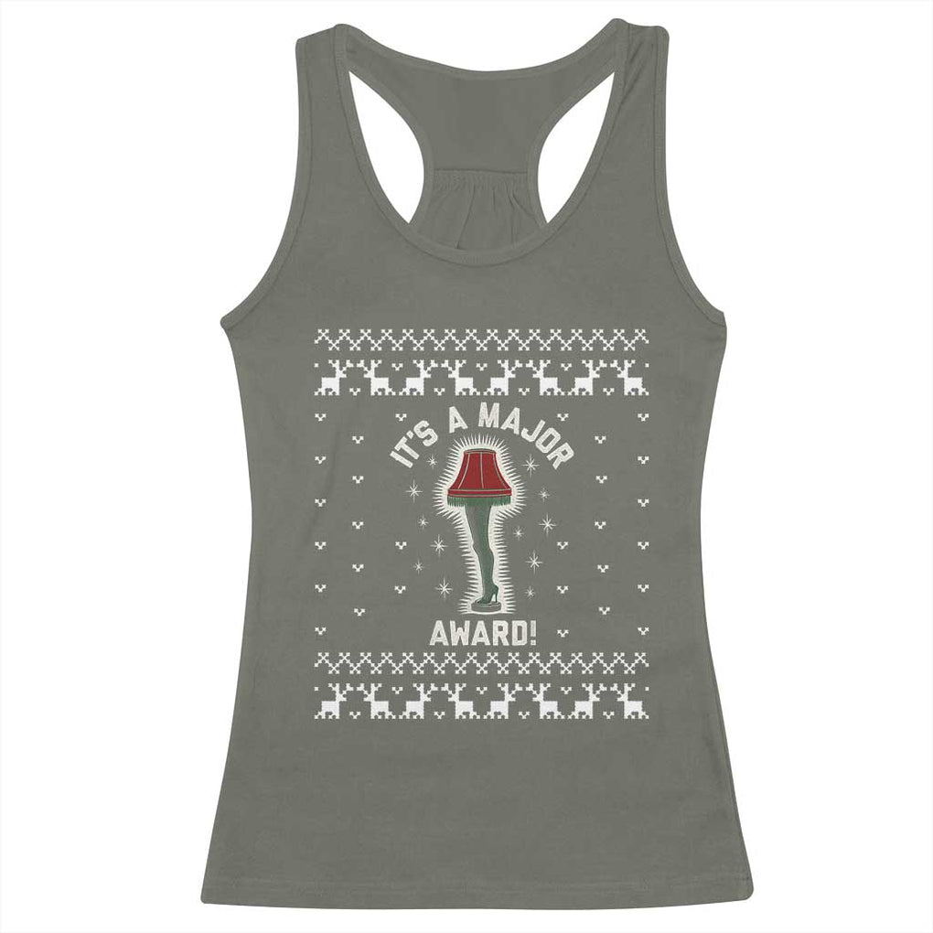 Funny Christmas Movie Racerback Tank Top It's A Major Award Leg Lamp Ugly Gift TS10 Military Green Print Your Wear