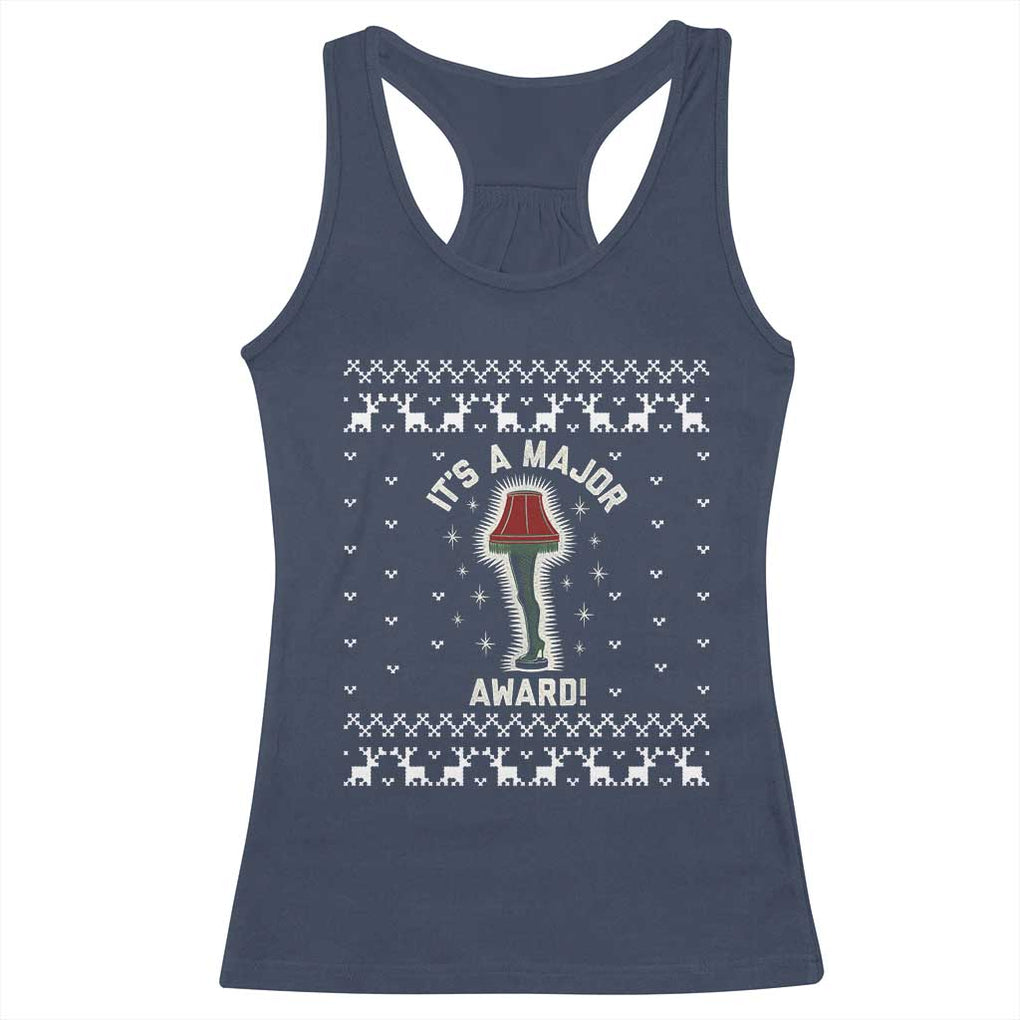 Funny Christmas Movie Racerback Tank Top It's A Major Award Leg Lamp Ugly Gift TS10 Navy Print Your Wear