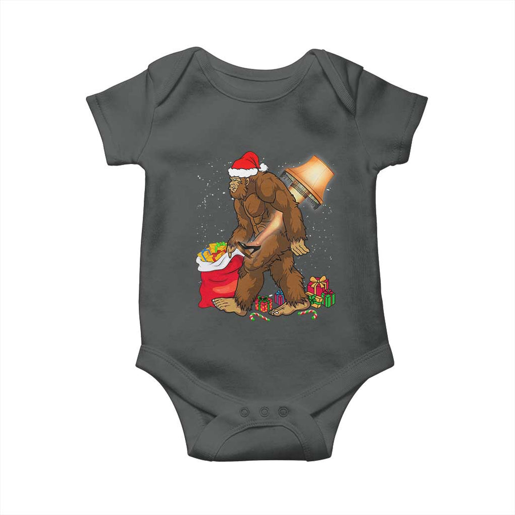 Bigfoot Christmas Baby Onesie Xmas Movie Sasquatch Lovers TS10 Dark Heather Print Your Wear