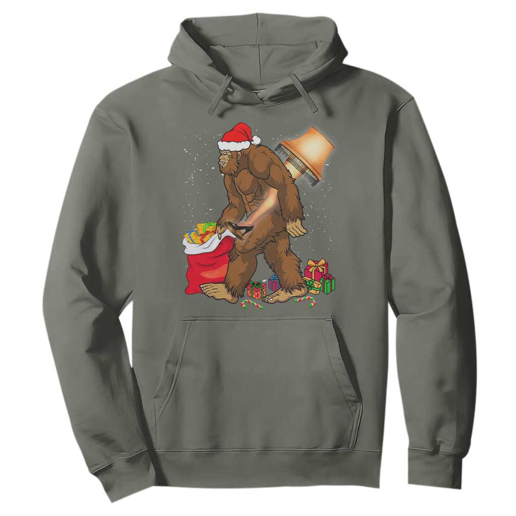 Bigfoot Christmas Hoodie Xmas Movie Sasquatch Lovers TS10 Military Green Print Your Wear