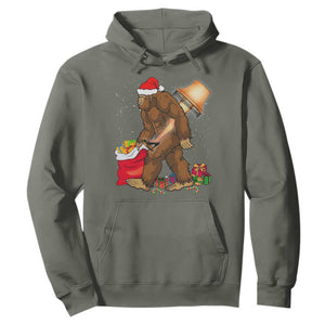 Bigfoot Christmas Hoodie Xmas Movie Sasquatch Lovers TS10 Military Green Print Your Wear