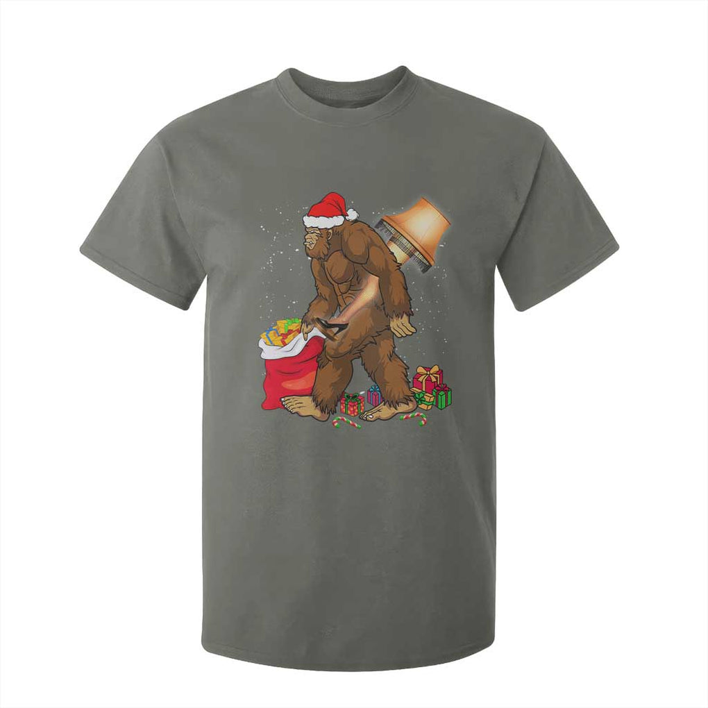 Bigfoot Christmas T Shirt For Kid Xmas Movie Sasquatch Lovers TS10 Military Green Print Your Wear
