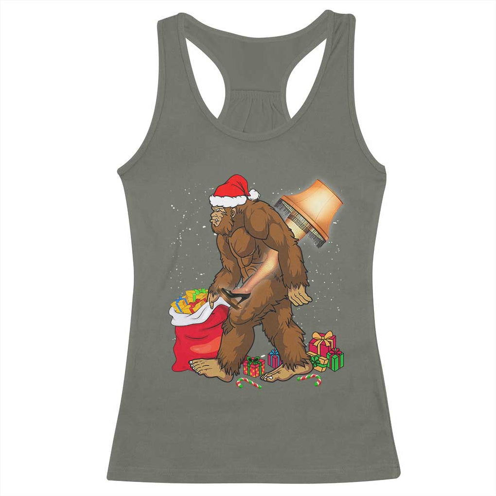 Bigfoot Christmas Racerback Tank Top Xmas Movie Sasquatch Lovers TS10 Military Green Print Your Wear