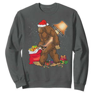 Bigfoot Christmas Sweatshirt Xmas Movie Sasquatch Lovers TS10 Dark Heather Print Your Wear