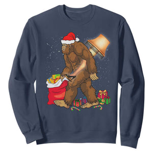 Bigfoot Christmas Sweatshirt Xmas Movie Sasquatch Lovers TS10 Navy Print Your Wear