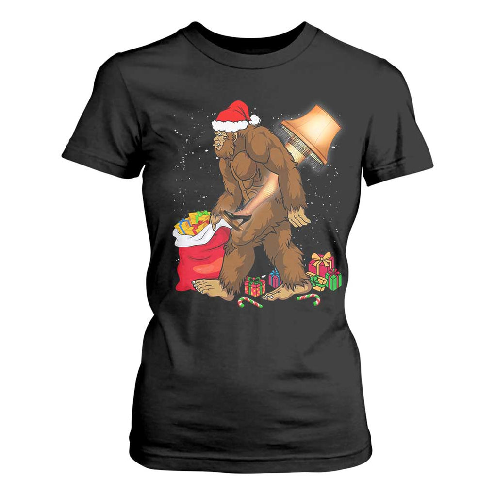 Bigfoot Christmas T Shirt For Women Xmas Movie Sasquatch Lovers TS10 Black Print Your Wear