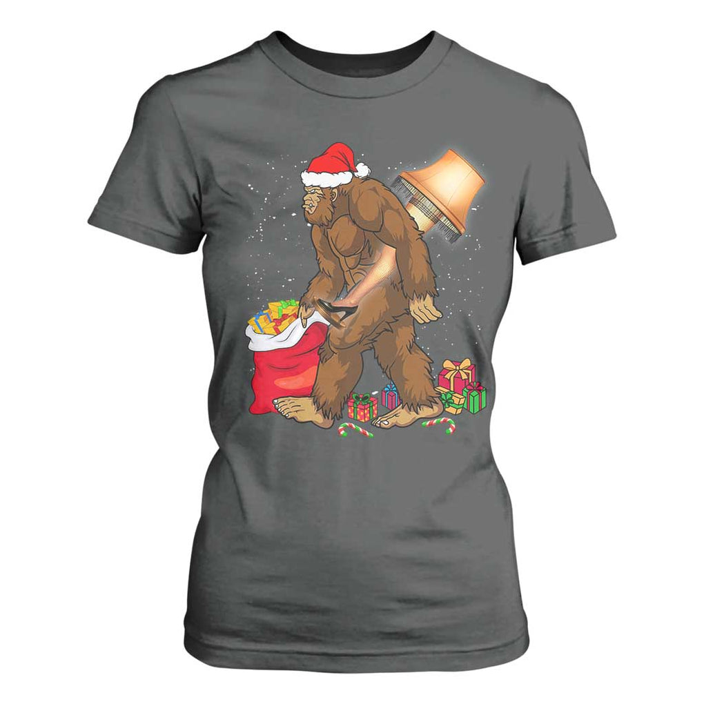 Bigfoot Christmas T Shirt For Women Xmas Movie Sasquatch Lovers TS10 Dark Heather Print Your Wear