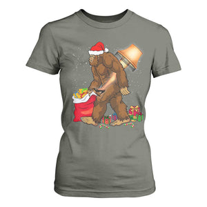Bigfoot Christmas T Shirt For Women Xmas Movie Sasquatch Lovers TS10 Military Green Print Your Wear