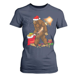Bigfoot Christmas T Shirt For Women Xmas Movie Sasquatch Lovers TS10 Navy Print Your Wear