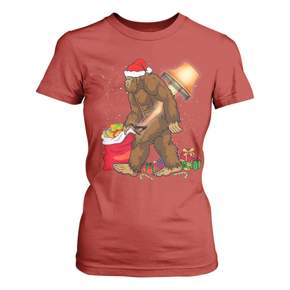 Bigfoot Christmas T Shirt For Women Xmas Movie Sasquatch Lovers TS10 Red Print Your Wear