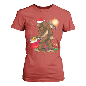 Bigfoot Christmas T Shirt For Women Xmas Movie Sasquatch Lovers TS10 Red Print Your Wear