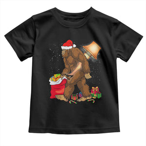 Bigfoot Christmas Toddler T Shirt Xmas Movie Sasquatch Lovers TS10 Black Print Your Wear