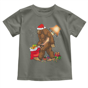 Bigfoot Christmas Toddler T Shirt Xmas Movie Sasquatch Lovers TS10 Military Green Print Your Wear