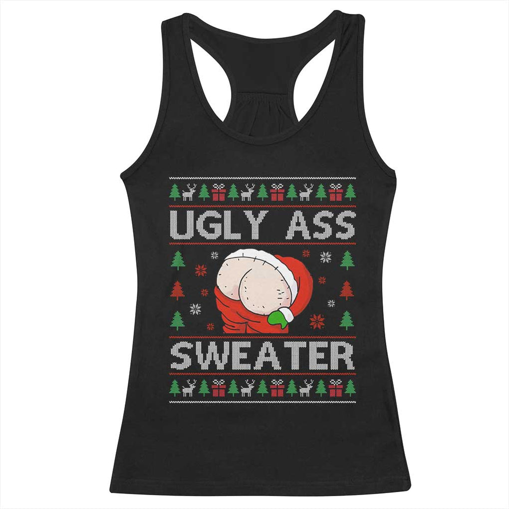 Funny Santa Christmas Racerback Tank Top Ugly Ass XMas Elephant Gift for Him TS10 Black Print Your Wear