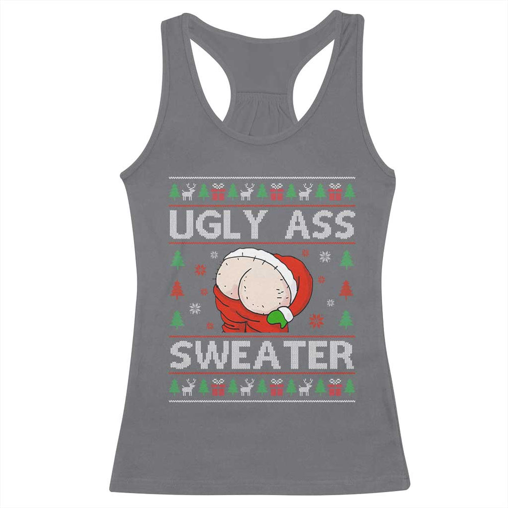 Funny Santa Christmas Racerback Tank Top Ugly Ass XMas Elephant Gift for Him TS10 Charcoal Print Your Wear
