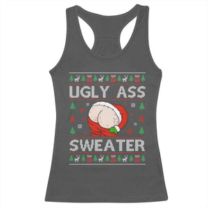 Funny Santa Christmas Racerback Tank Top Ugly Ass XMas Elephant Gift for Him TS10 Dark Heather Print Your Wear