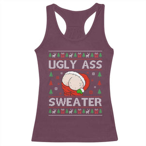 Funny Santa Christmas Racerback Tank Top Ugly Ass XMas Elephant Gift for Him TS10 Maroon Print Your Wear