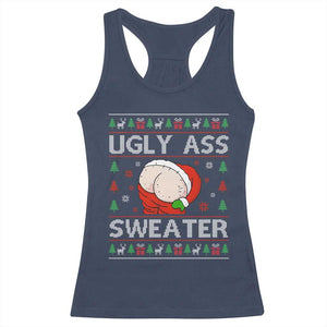 Funny Santa Christmas Racerback Tank Top Ugly Ass XMas Elephant Gift for Him TS10 Navy Print Your Wear