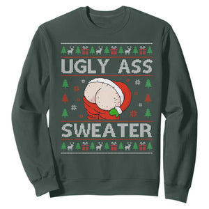 Funny Santa Christmas Sweatshirt Ugly Ass XMas Elephant Gift for Him TS10 Dark Forest Green Print Your Wear