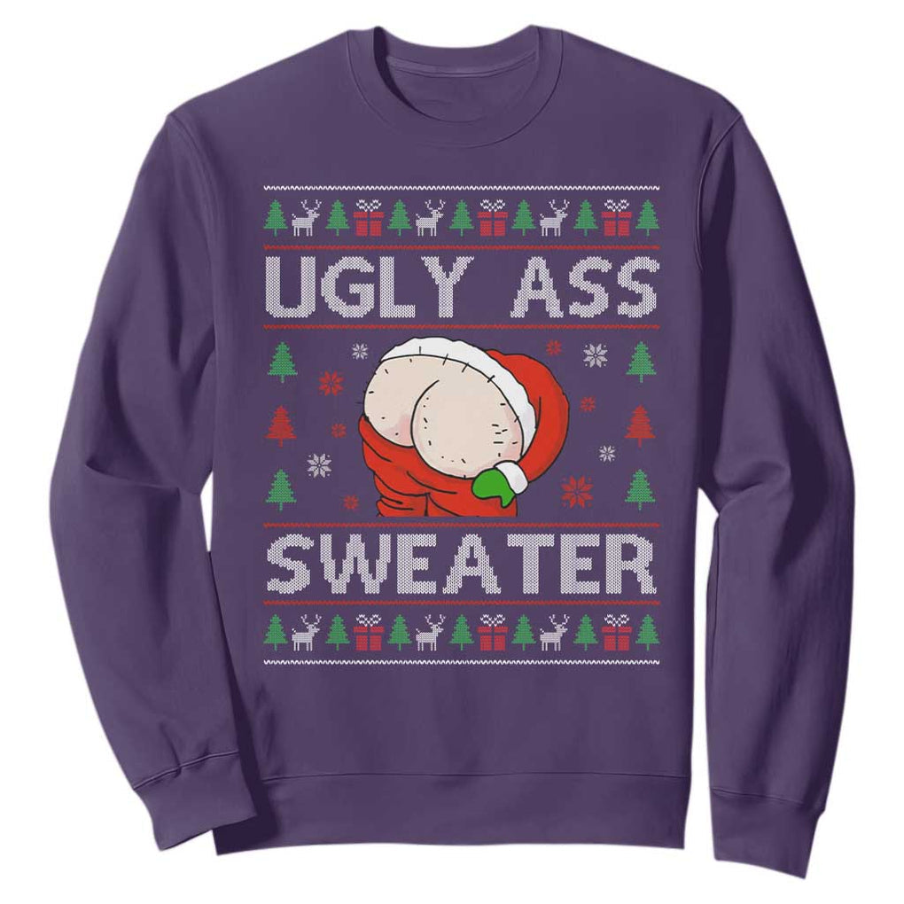 Funny Santa Christmas Sweatshirt Ugly Ass XMas Elephant Gift for Him TS10 Purple Print Your Wear