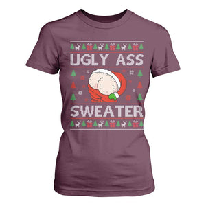 Funny Santa Christmas T Shirt For Women Ugly Ass XMas Elephant Gift for Him TS10 Maroon Print Your Wear