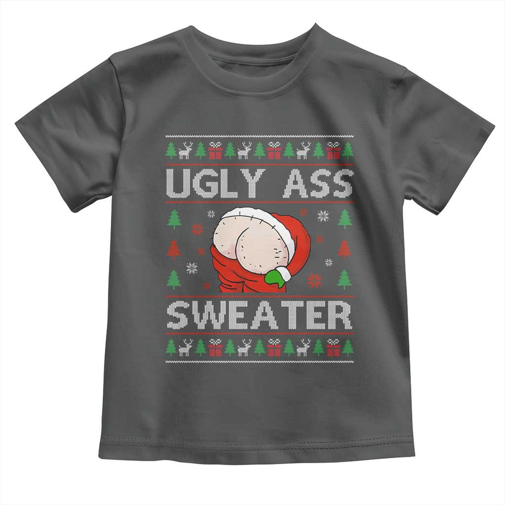 Funny Santa Christmas Toddler T Shirt Ugly Ass XMas Elephant Gift for Him TS10 Dark Heather Print Your Wear