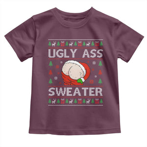 Funny Santa Christmas Toddler T Shirt Ugly Ass XMas Elephant Gift for Him TS10 Maroon Print Your Wear