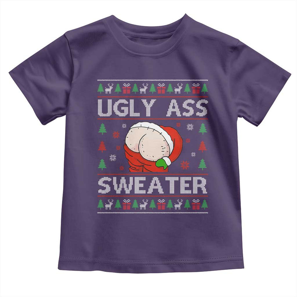 Funny Santa Christmas Toddler T Shirt Ugly Ass XMas Elephant Gift for Him TS10 Purple Print Your Wear