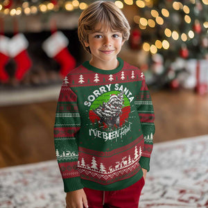 Raccoon Xmas Ugly Christmas Sweater Sorry Santa I've Been Feral Retro Xmas Tree TS10 Christmas Print Your Wear