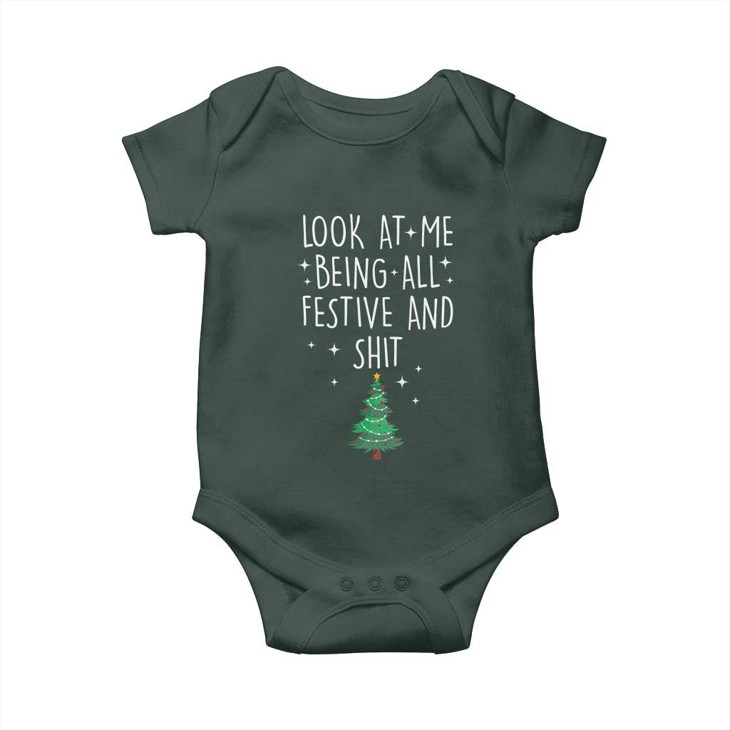Funny Christmas Saying Baby Onesie Look At Me Being All Festive TS10 Print Your Wear