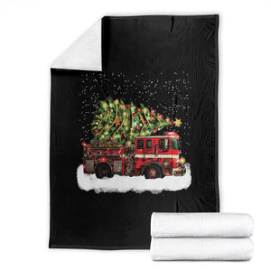 Fire Truck Christmas Throw Blanket Fireman Xmas Firefighter TS10 Black Print Your Wear