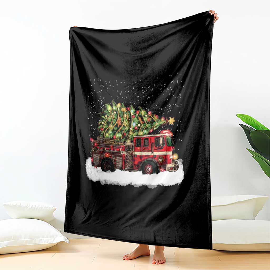 Fire Truck Christmas Throw Blanket Fireman Xmas Firefighter TS10 Print Your Wear