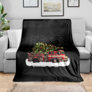 Fire Truck Christmas Throw Blanket Fireman Xmas Firefighter TS10 Print Your Wear