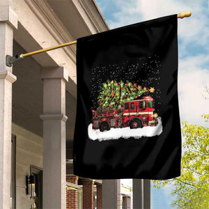 Fire Truck Christmas Garden Flag Fireman Xmas Firefighter TS10 Print Your Wear