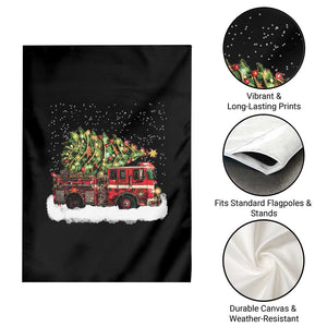 Fire Truck Christmas Garden Flag Fireman Xmas Firefighter TS10 Print Your Wear