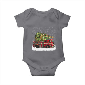 Fire Truck Christmas Baby Onesie Fireman Xmas Firefighter TS10 Charcoal Print Your Wear