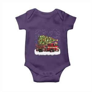 Fire Truck Christmas Baby Onesie Fireman Xmas Firefighter TS10 Purple Print Your Wear
