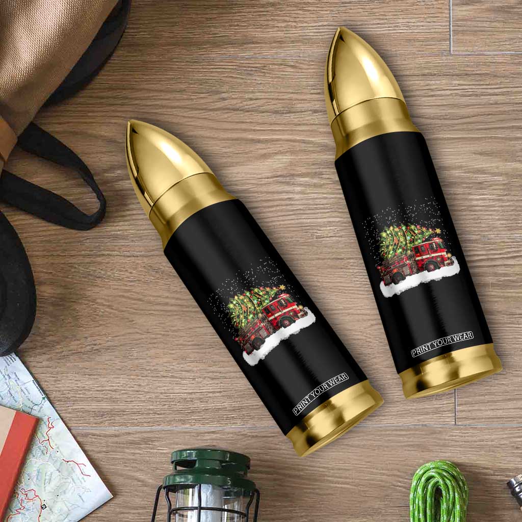 Fire Truck Christmas Bullet Tumbler Fireman Xmas Firefighter TS10 Print Your Wear