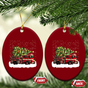Fire Truck Xmas Ceramic Ornament Fireman Xmas Firefighter TS10 Print Your Wear