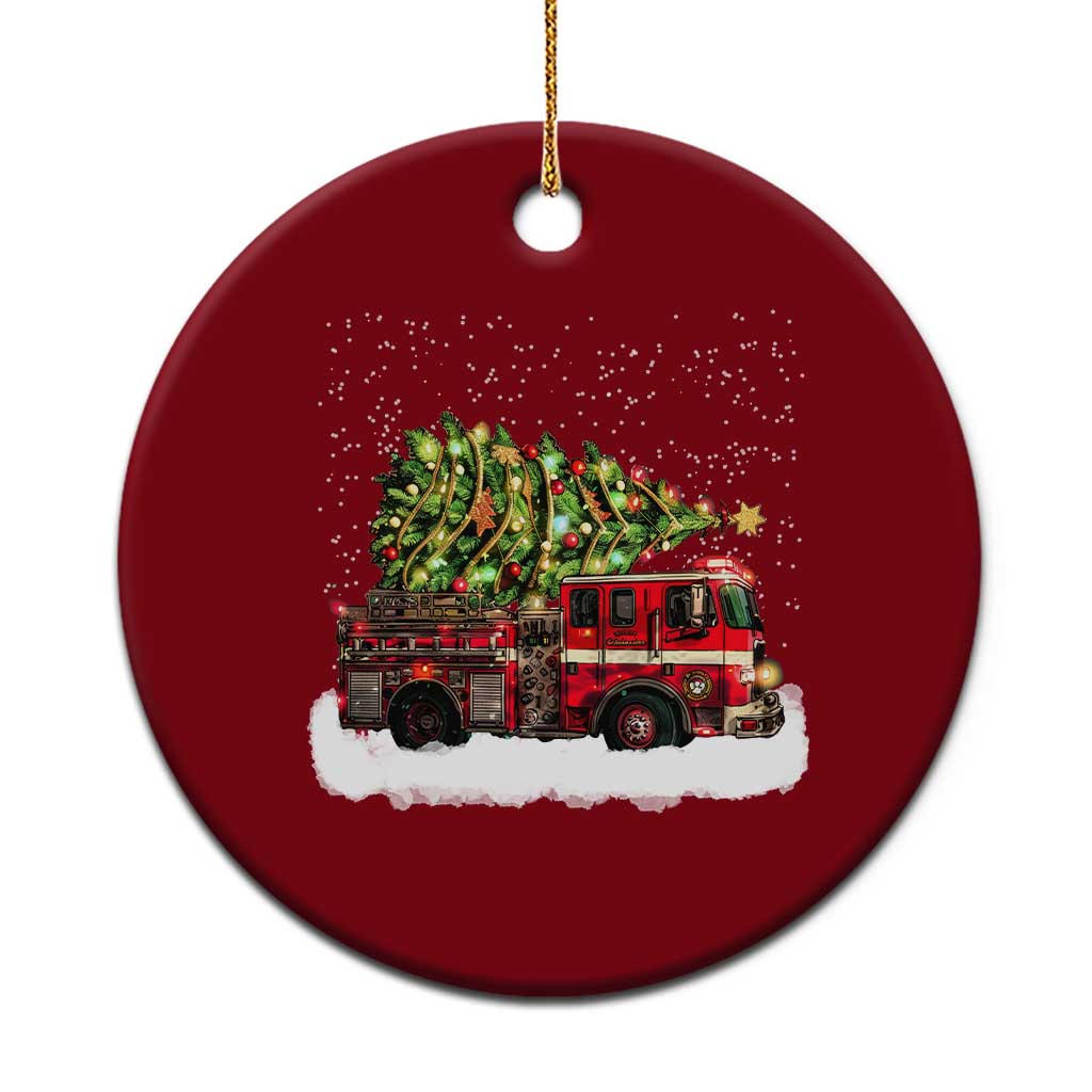 Fire Truck Xmas Ceramic Ornament Fireman Xmas Firefighter TS10 1pc Red Print Your Wear