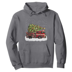Fire Truck Christmas Hoodie Fireman Xmas Firefighter TS10 Charcoal Print Your Wear