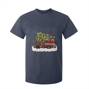 Fire Truck Christmas T Shirt For Kid Fireman Xmas Firefighter TS10 Navy Print Your Wear