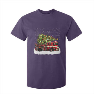 Fire Truck Christmas T Shirt For Kid Fireman Xmas Firefighter TS10 Purple Print Your Wear