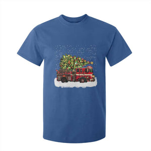 Fire Truck Christmas T Shirt For Kid Fireman Xmas Firefighter TS10 Royal Blue Print Your Wear