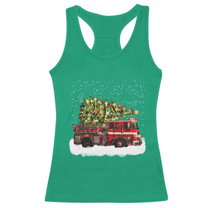 Fire Truck Christmas Racerback Tank Top Fireman Xmas Firefighter TS10 Irish Green Print Your Wear