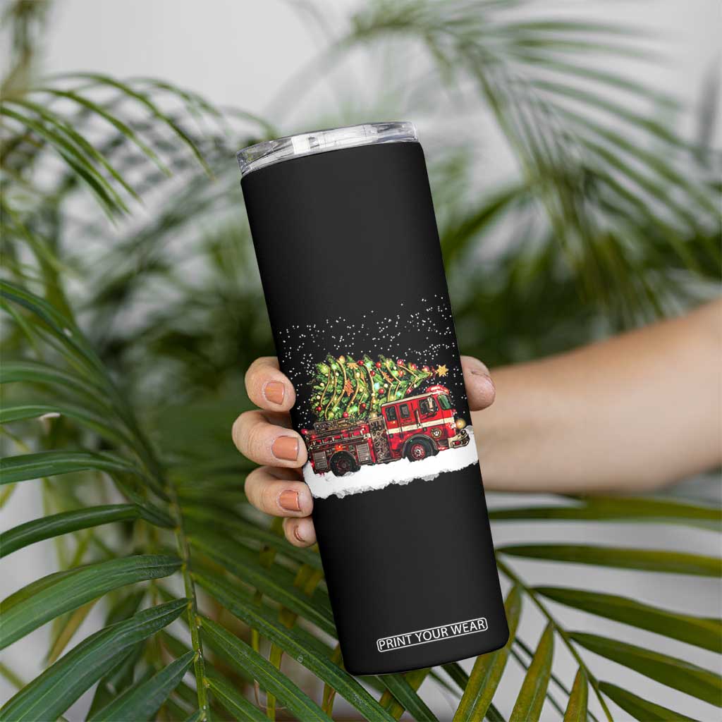 Fire Truck Christmas Skinny Tumbler Fireman Xmas Firefighter TS10 Print Your Wear