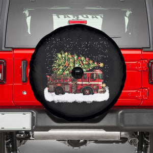 Fire Truck Christmas Spare Tire Cover Fireman Xmas Firefighter TS10 Black Print Your Wear