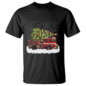 Fire Truck Christmas T Shirt Fireman Xmas Firefighter - Print Your Wear